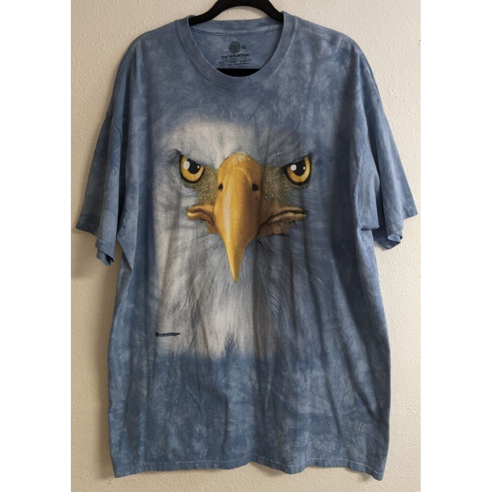 Men's The Mountain 2011 Vincent Hie Blue Tie Dyed "Eagle Face" T-Shirt 3XL
